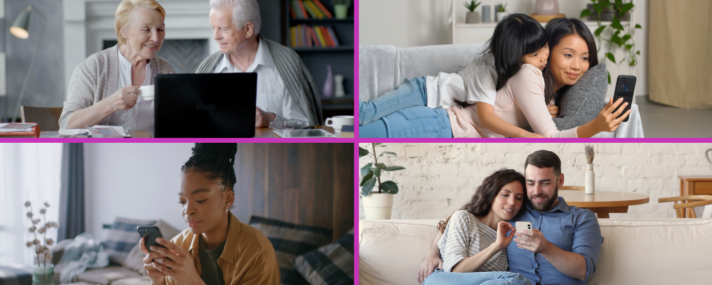 An image of people online highlighting importance of real estate social media marketing for real estate agents.